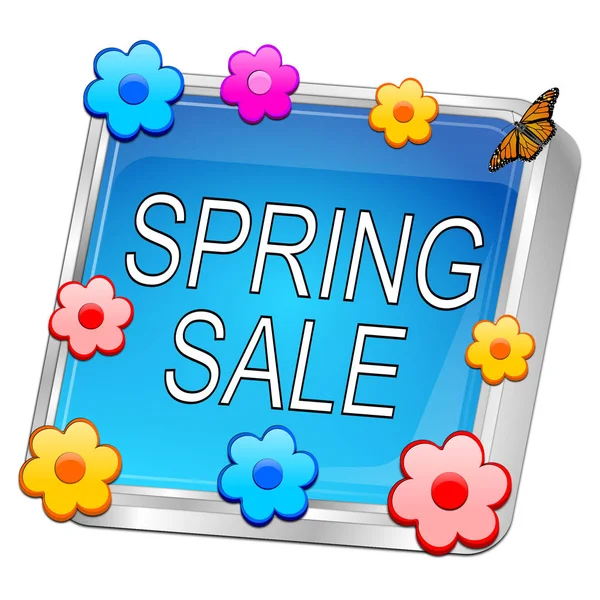 Decorative Blue Spring Sale Button Illustration — Stock Photo, Image