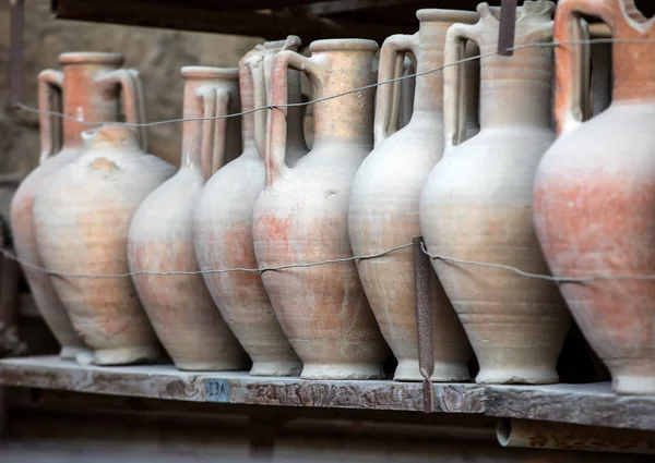 Pompei Vesuvius Patlamasından Kurtulan Gemiler Saksılar Çeşitli Eserler Çıkarıldı Kataloglandı — Stok fotoğraf