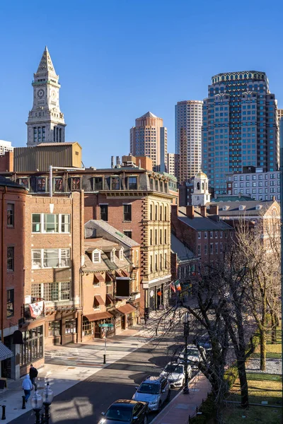 美国马萨诸塞州波士顿市的波士顿市中心城市景观与摩天大楼 — 图库照片