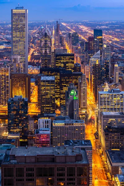 Vista Aérea Del Edificio Chicago Skylines Centro Chicago Chicago City —  Fotos de Stock