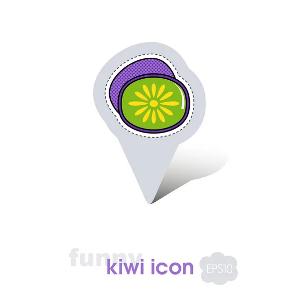 Kiwi Fruit Kiwi Icône Chinoise Carte Épingle Groseille Maquereau Pointeur — Photo