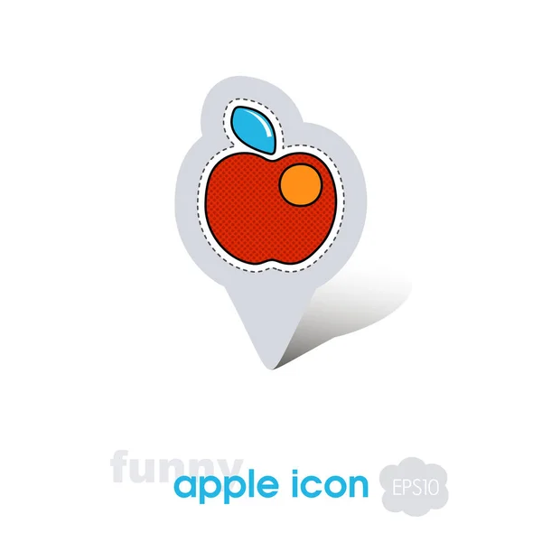 アップルのピンマップアイコン アップルフルーツサイン マップ ポインタ マップ マーカー 食品アプリやウェブサイト用のベクターイラスト — ストック写真