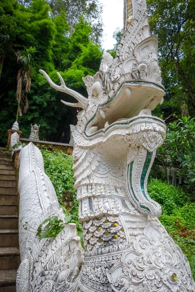 Estatua Del Dragón Templo Wat Palad Chiang Mai Tailandia — Foto de Stock