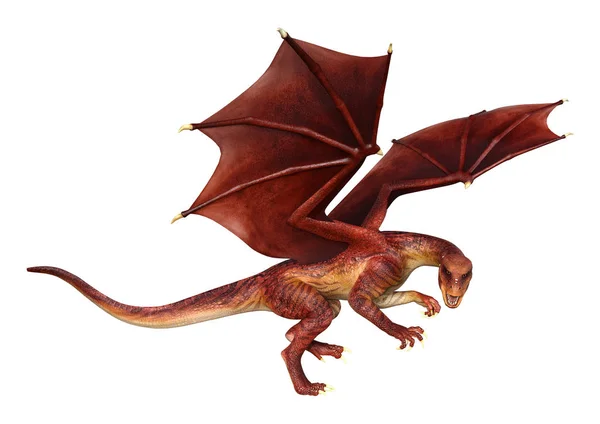 Rendering Fantasy Dragon Isolated White Background — Stock Photo, Image