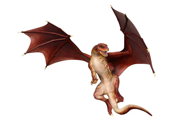 Rendering Fantasy Dragon Isolated White Background — Stock Photo, Image
