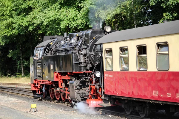 Detalles Una Vieja Locomotora Vapor Vía Estrecha —  Fotos de Stock