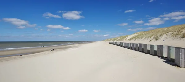 North Sea Sandy Beach Beach Houses Dunes Julianadorp Aan Zee — стоковое фото