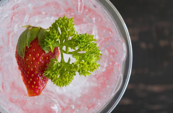 Red Italian Soda Cold Beverage Strawberry Fruit Petsley Red Italian — Stock fotografie