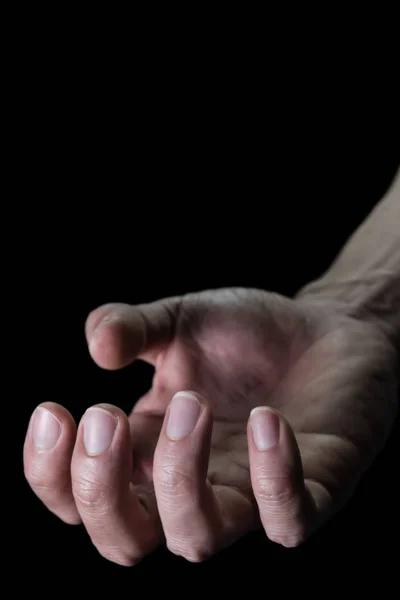 Upturned Human Hand Devil Crime Violence Konzept Buchcover Stil Umgestürzte — Stockfoto