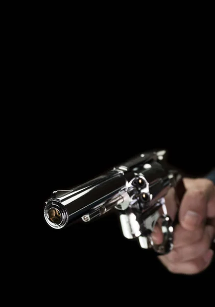 권총은 형태로 범죄나 폭력의 개념을 그림으로 불연총이나 — 스톡 사진