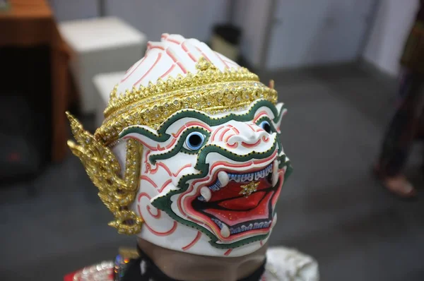 Thajská Maska Nebo Tradiční Thajská Maska Jmenuje Hanuman Hanuman Postava — Stock fotografie