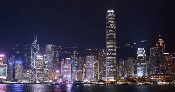Victoria Harbor Hong Kong December 2018 Hong Kong City Night — Stockfoto