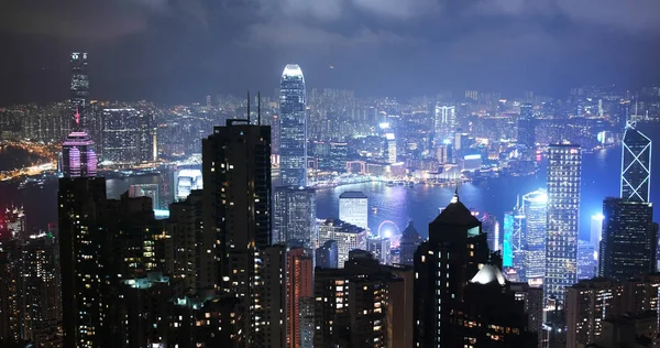 香港维多利亚山顶2018年11月6日 香港夜市 — 图库照片