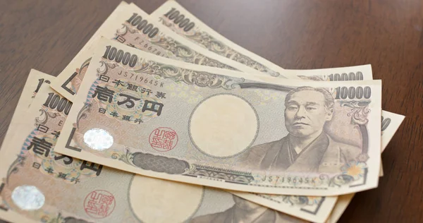 Billets Yen Japonais Comptés — Photo