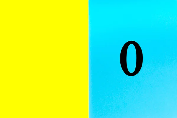 Zero Palavras Escritas Sobre Fundo Azul Amarelo Número Calendário Mês — Fotografia de Stock