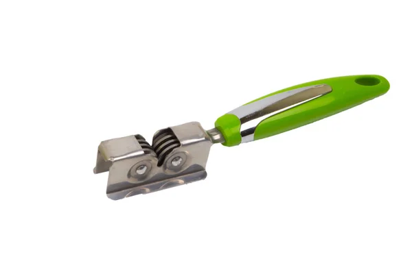 Μαχαίρια Εργαλεία Κουζίνας Και Ξύστρες Μαχαιριού Απομονώνονται Λευκό Φόντο Επιλεκτική — Φωτογραφία Αρχείου