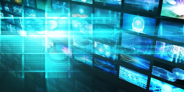 Digitale Multimedia Übertragungstechnologie Als Medienkonzept — Stockfoto