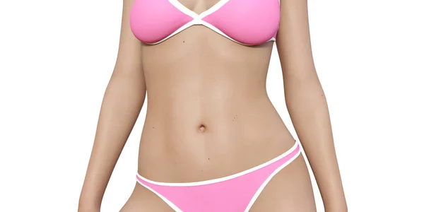 Fitness Abs Woman Bikini — Stock Photo, Image