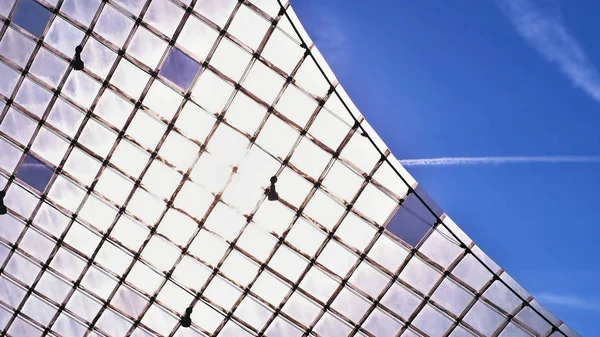 Ingår Konstellation Plexiglas Vägg Som Solskyddsmedel Segment Mjölkaktigt Glas Och — Stockfoto