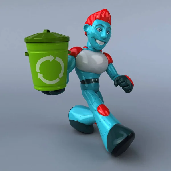 Cute Robot, Colorful 3D Illustration