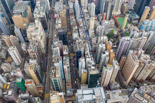 Mong Kok Hong Kong Março 2019 Vista Superior Cidade Hong — Fotografia de Stock