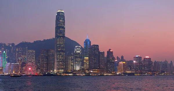 Victoria Harbour Hong Kong March 2019 Hong Kong City Evening — Stockfoto