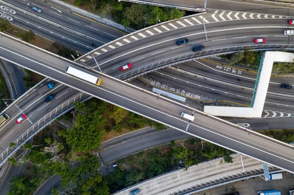 Vista Arriba Hacia Abajo Del Tráfico — Foto de Stock