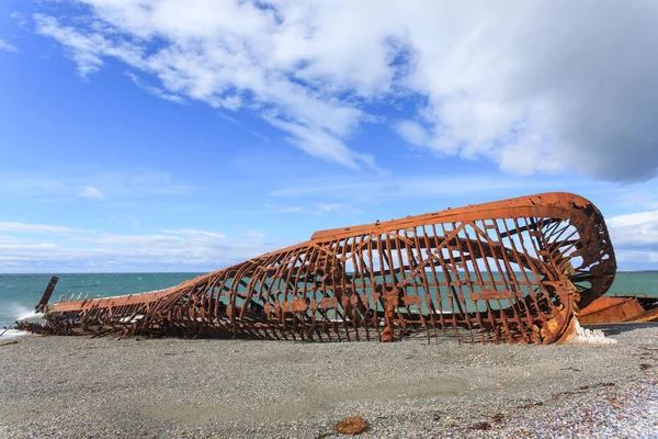 Wreckages San Gregorio Beach Chile Historic Site Beached Ships — Stock Photo, Image