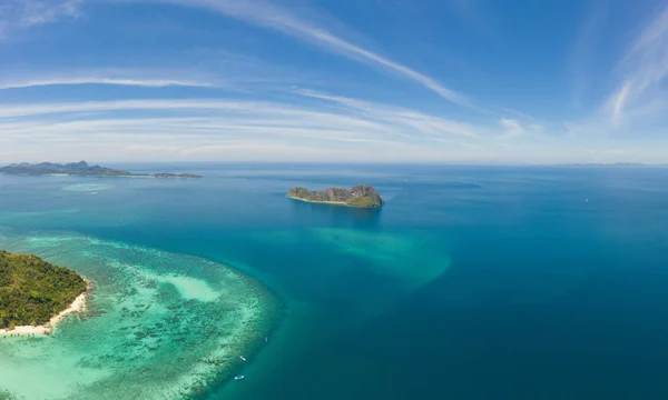 Vue Aérienne Par Drone Magnifique Île Tropicale Bambou Thaïlande — Photo