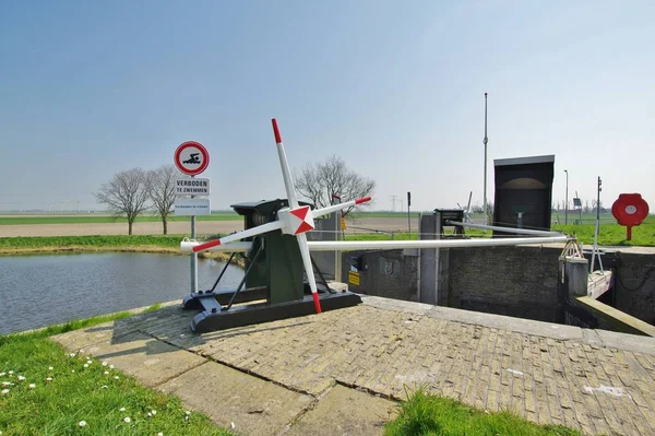 Σύστημα Sluice Στο Oudesluis District Schagen Province North Holland Κάτω — Φωτογραφία Αρχείου