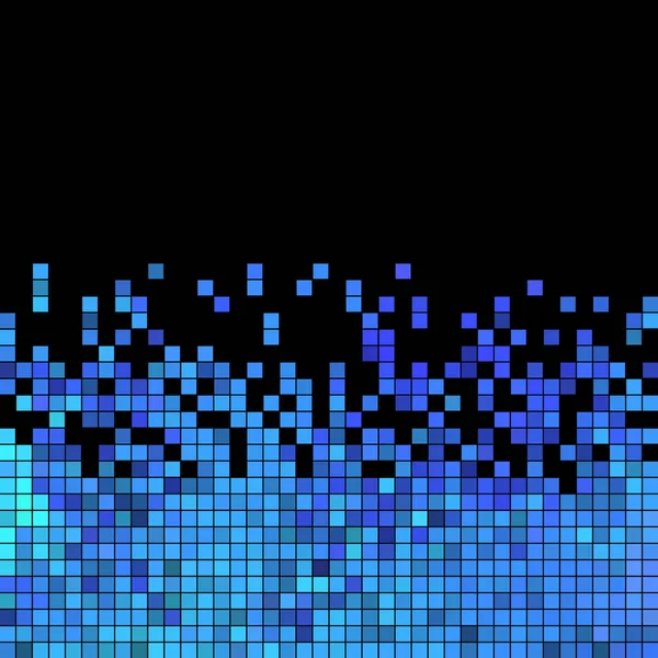 Astratto Quadrato Pixel Mosaico Sfondo Blu Sfondo Nero — Foto Stock