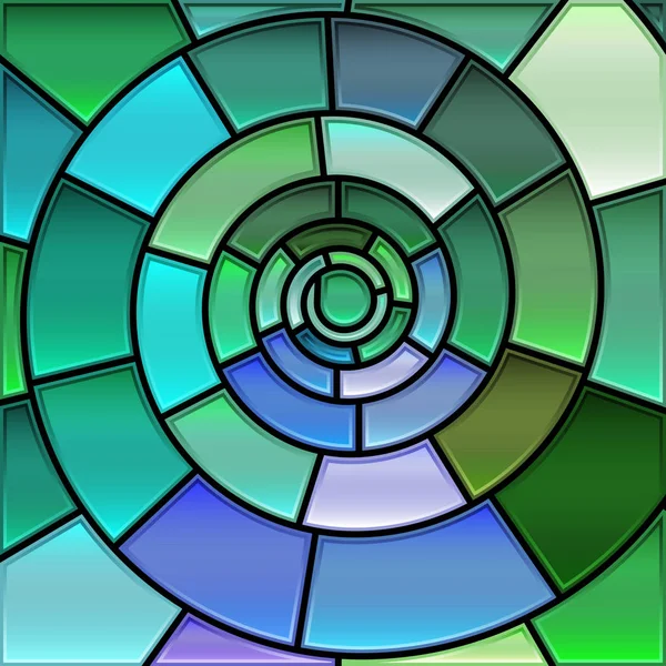 Abstract Glas Lood Mozaïek Achtergrond Groen Blauw Spiraal — Stockfoto