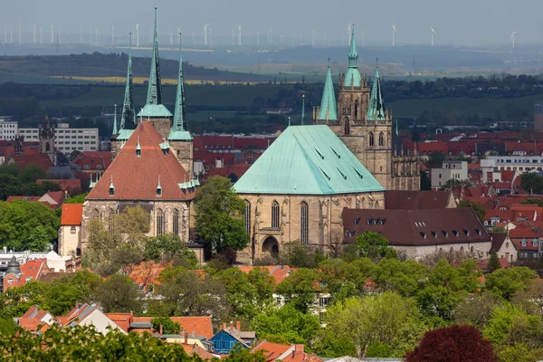 Erfurter Dom Und Severikirche — Stockfoto