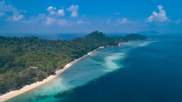 Aerial Drone View Beautiful Tropical Koh Kradan Paradise Island Thailand — Stock Photo, Image