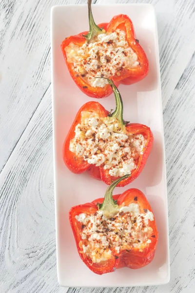 Peperoni Ripieni Con Feta — Foto Stock