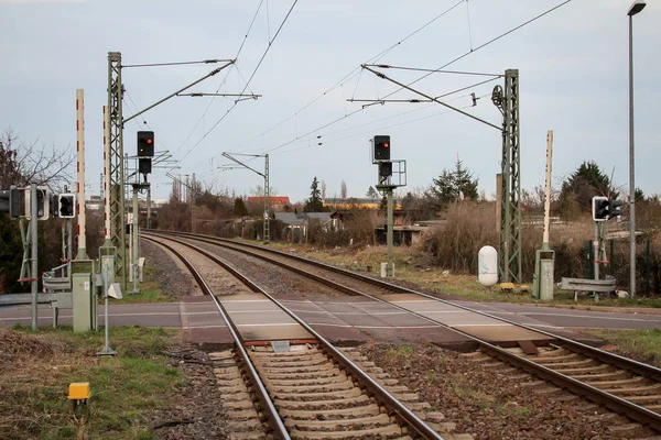 Demiryolu Rayları Tren Yolu — Stok fotoğraf