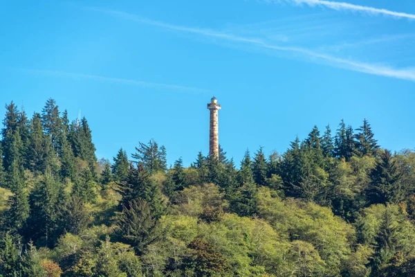 Blick Auf Die Astoria Säule Über Einem Wald Astoria Oregon — Stockfoto