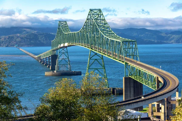 Bela Vista Magnífica Ponte Astoria Megler Atravessando Rio Columbia Astoria — Fotografia de Stock