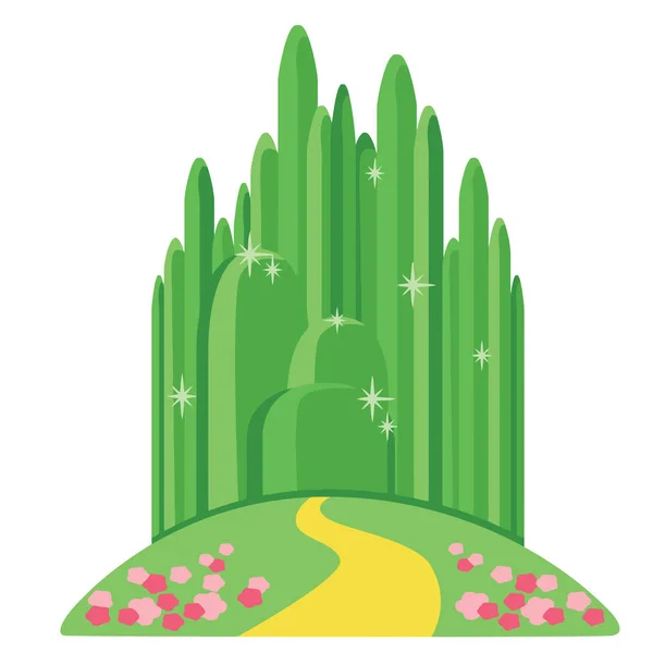 Зеленый Замечательный Волшебник Изумрудный Город Фантазии Сказка Иллюстрация — стоковое фото