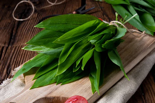 Allium Ursinum Friss Ramson Sok Értékes Vitaminnal — Stock Fotó