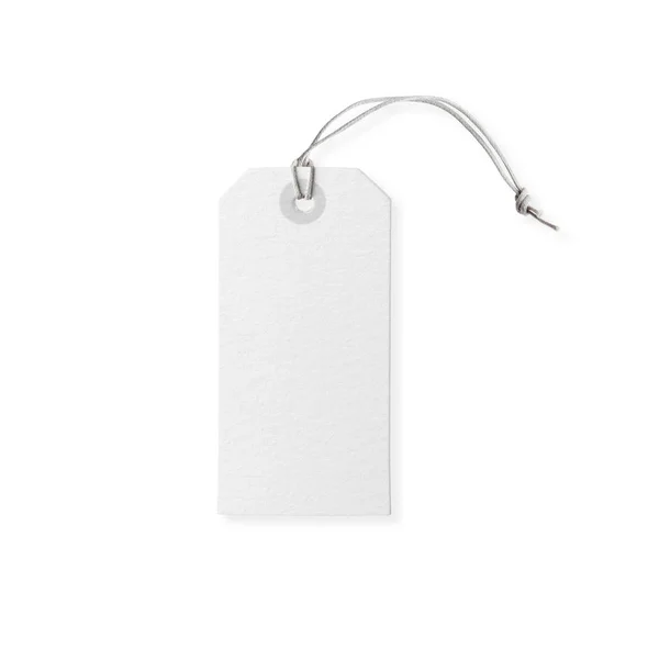 Etiqueta Branca Etiqueta Preço Branco Isolada Fundo Branco Mockup Etiqueta — Fotografia de Stock