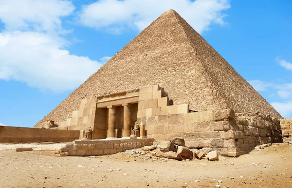 Wejście Wielkiej Piramidy Gizie Egipt — Zdjęcie stockowe