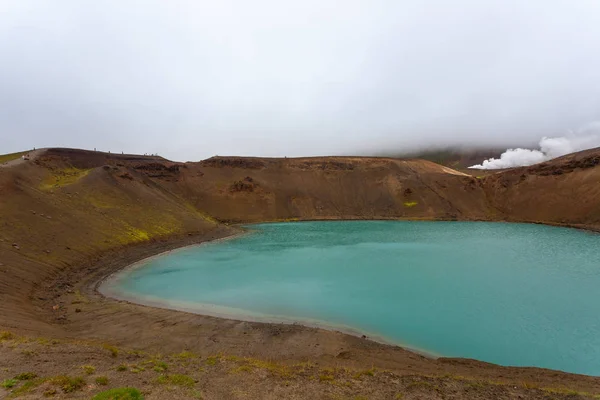 Viti Kráter Zöld Belsejében Krafla Viti Crater Izland — Stock Fotó