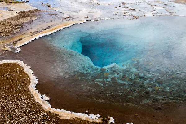 Геотермальна Зона Строкура Вигляд Гарячих Джерел Гейзер Ісландія — стокове фото