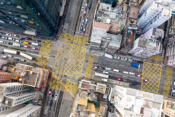 Sham Shui Hong Kong März 2019 Draufsicht Auf Den Verkehr — Stockfoto