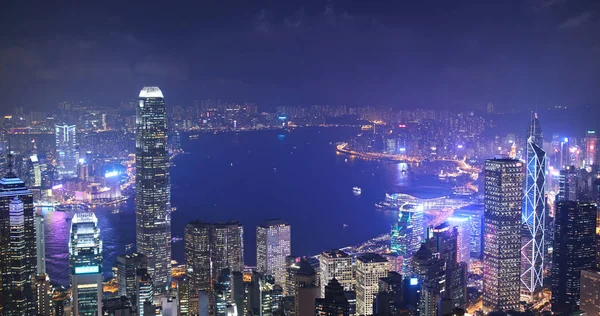 2018年11月8日香港维多利亚山顶 香港地标夜景 — 图库照片