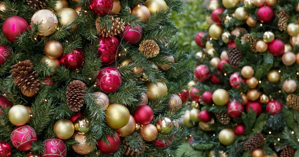 Festivo Albero Natale Decorazioni Vacanze — Foto Stock