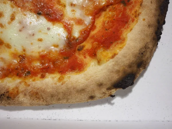 Margherita Aka Margarita Pizza Comida Tradicional Italiana Assada — Fotografia de Stock
