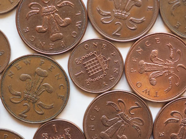 Monete Penny Due Penny Sterline Gbp Valuta Del Regno Unito — Foto Stock