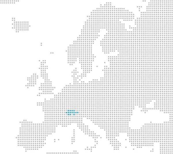 欧洲地图上灰色和蓝色圆点的瑞士 — 图库照片